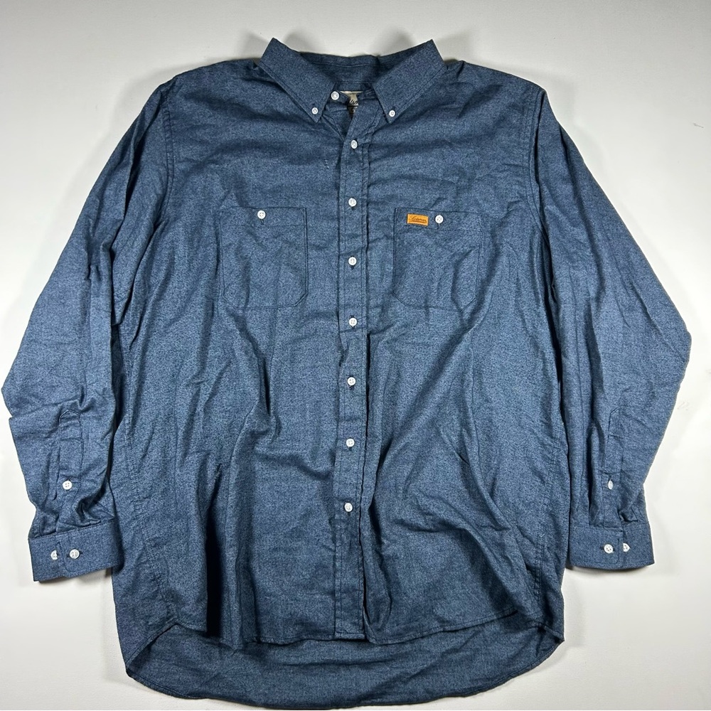 Scotsman Denim Flannel Shirt Blue Men’s 2XLT Button Up Made USA Vintage Workwear